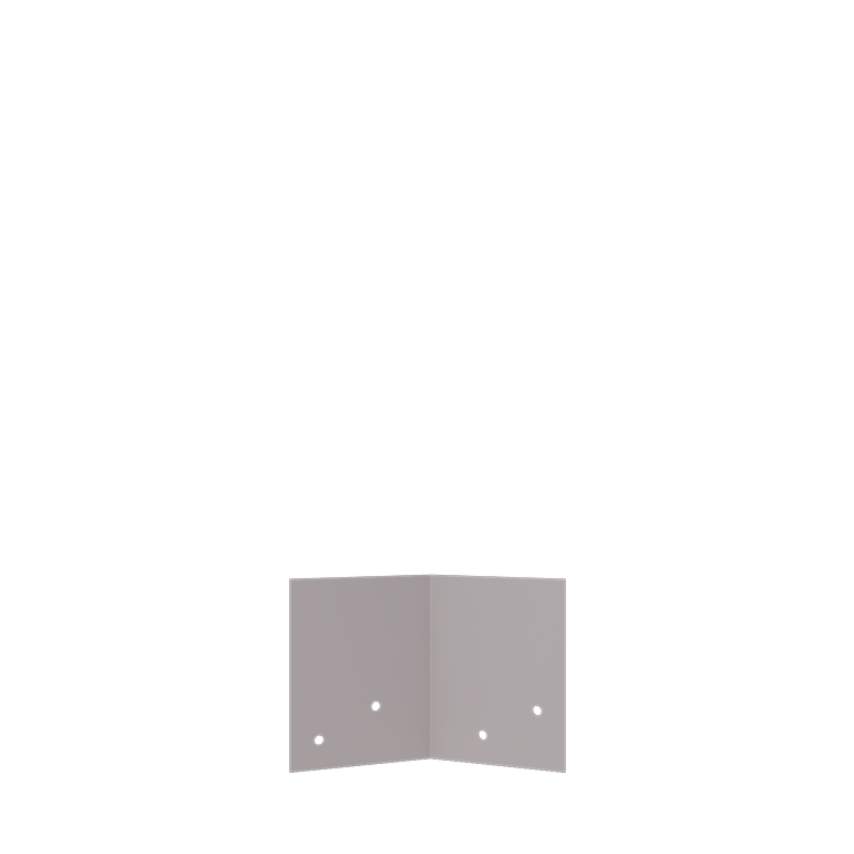 Cinkota tērauda savienojuma plāksne - 45° - Apmales augstums 12 / 15 cm
