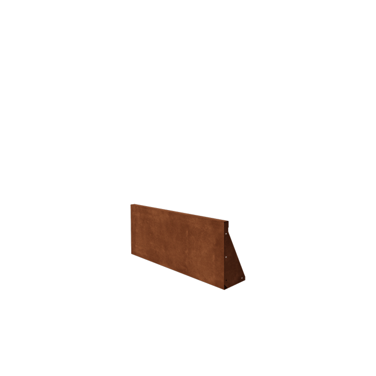 Kortena tērauda atbalsta siena - Taisns - 100 x 40 cm