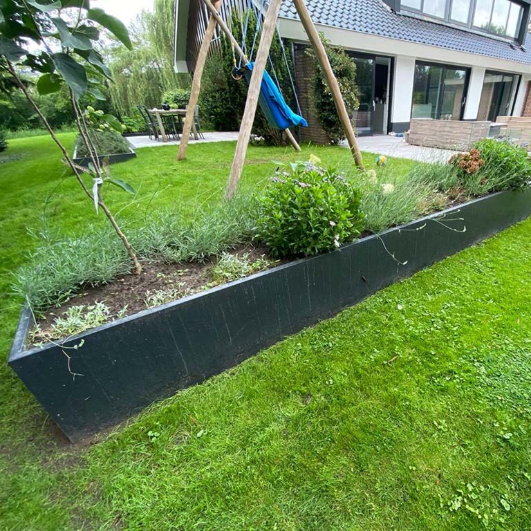 Pulverpārklāta tērauda atbalsta siena taisns 200 cm (augstums 50 cm)