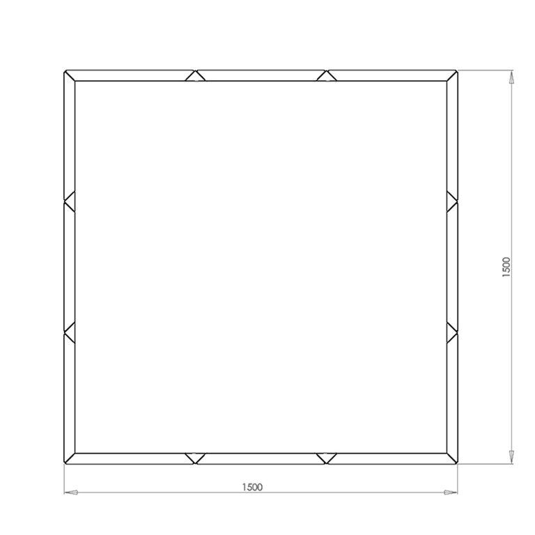 Pulverpārklāta tērauda puķu kaste Miami xxl 150 x 150 cm