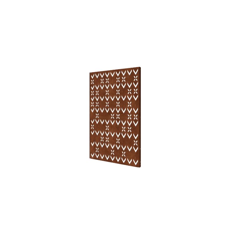 Kortena tērauda dārza panelis - Jumta motīvs 3 - 120 x 6 x 190 cm