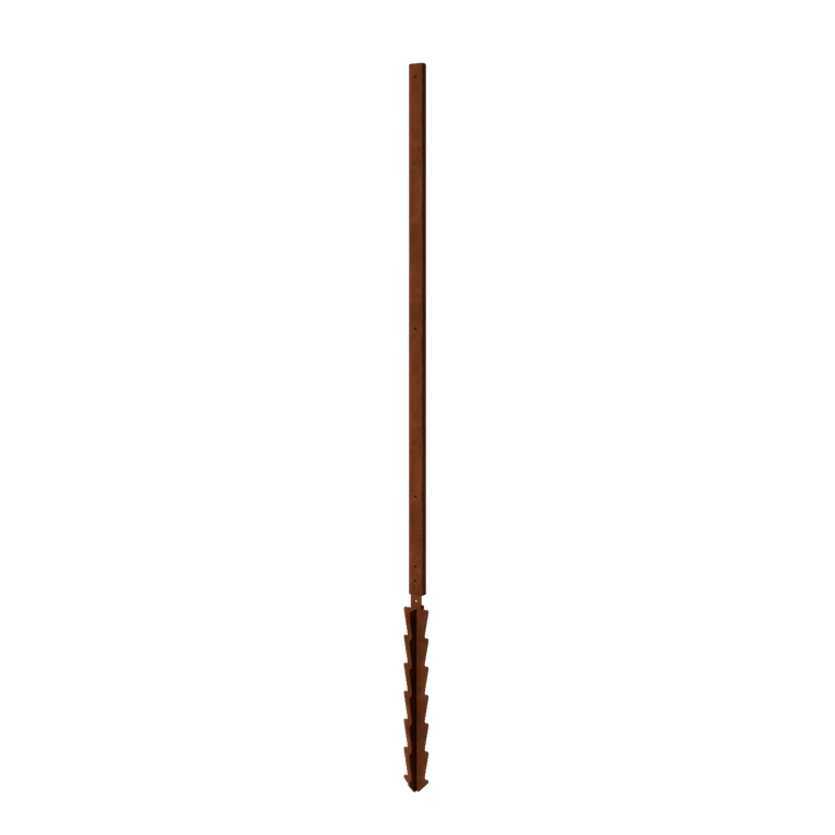 Kortena tērauda stabs - Taisns ar zemes tapu - 190 x 6 x 3 cm