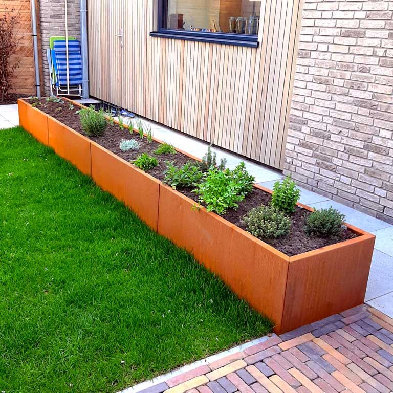 Kortena tērauda puķu kaste Texas xxl 480 x 80 cm