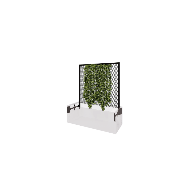 Tērauda kāpelēšanas augu režģis - 110 x 3 x 117,5 cm - RAL9005 matēts (melns) - Puķu kastei 50 cm