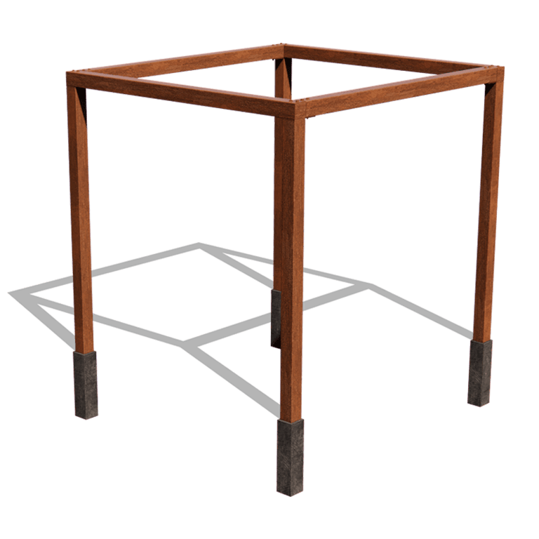 Kortena tērauda pergola izkārtojums laukums 274 x 250 cm