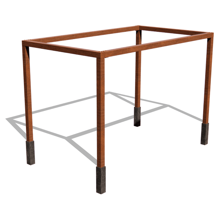 Kortena tērauda pergola izkārtojums kvadrātveida 424 x 250 cm
