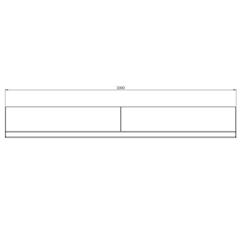 Pulverpārklāta tērauda atbalsta siena taisns 200 cm (augstums 30 cm)