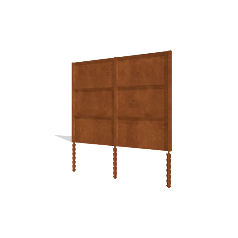 Kortena tērauda žogs H3 - Pilns komplekts - 258 x 6 x 190 cm