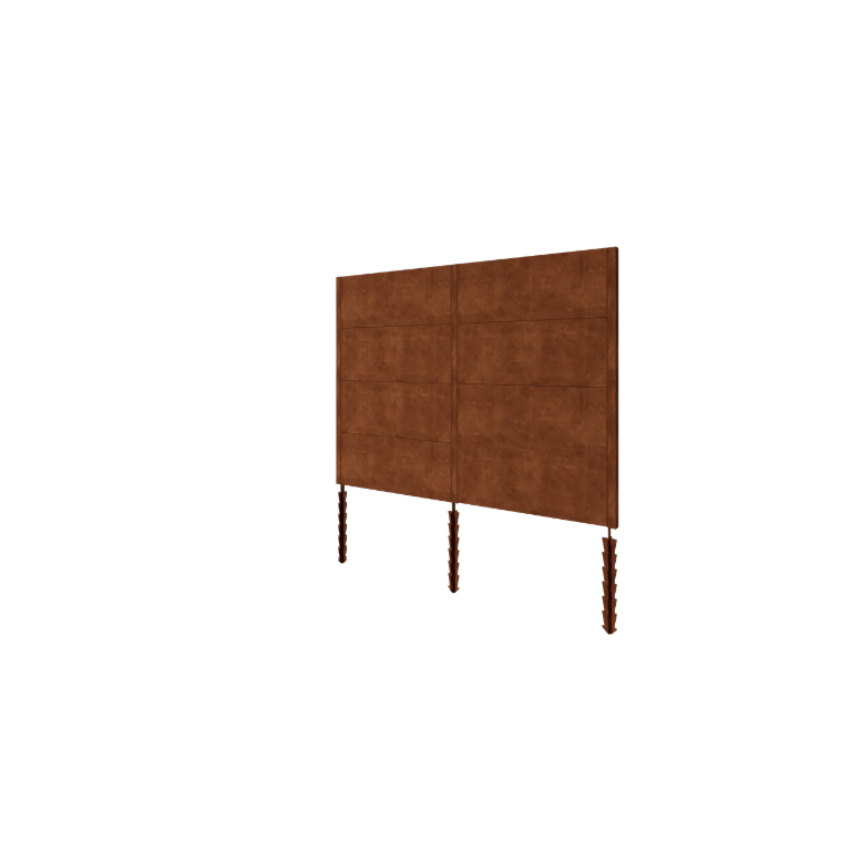 Kortena tērauda žogs H4 - Pilns komplekts - 258 x 6 x 190 cm