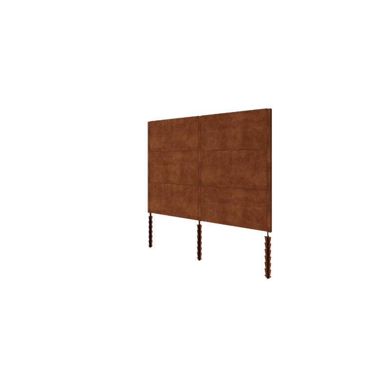 Kortena tērauda žogs H3 - Pilns komplekts - 258 x 6 x 190 cm