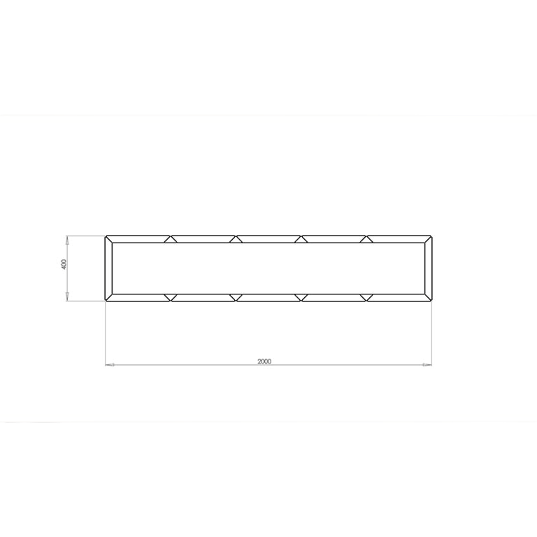 Pulverpārklāta tērauda puķu kaste Texas xxl 200 x 40 cm
