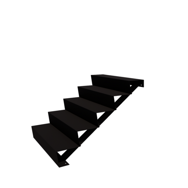 Tērauda dārza kāpnes - 5-soļi - 48 x 100 x 85 cm - RAL9005 matēts (melns)