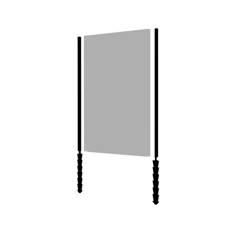 Pulverpārklāta tērauda statnis taisns atbalsta tapa ar 190 x 6 x 3 cm