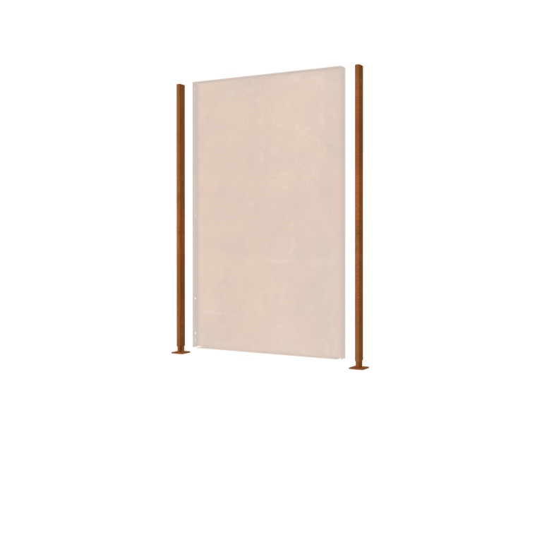 Kortena tērauda statnis taisns plakana pamatne ar 190 x 6 x 3 cm