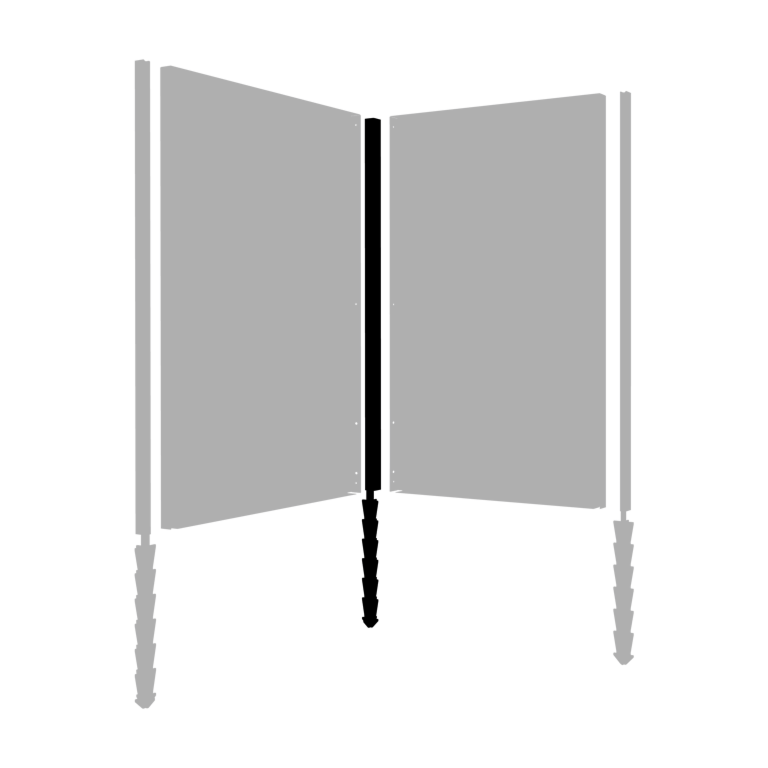 Pulverpārklāta tērauda statnis atbalsta tapa stūris ar 190 x 6 x 6 cm