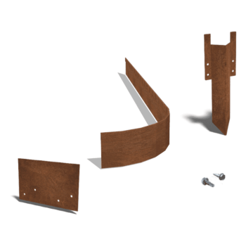 Kortena tērauda malu apmales plakans FLEX 13 cm pilns komplekts 15 metriem
