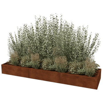 Kortena tērauda puķu kaste Texas xxl 300 x 80 cm