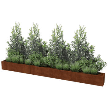 Kortena tērauda puķu kaste Texas xxl 360 x 30 cm