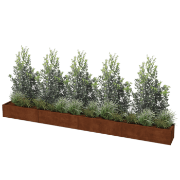 Kortena tērauda puķu kaste Texas xxl 400 x 40 cm