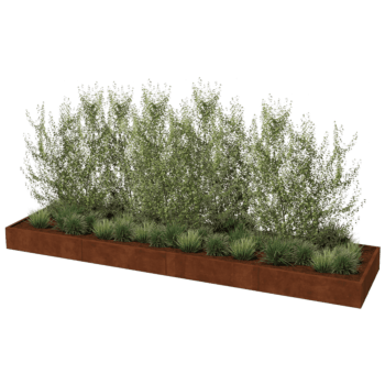 Kortena tērauda puķu kaste Texas xxl 480 x 120 cm