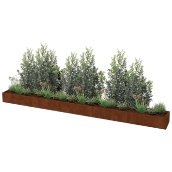 Kortena tērauda puķu kaste Texas xxl 500 x 50 cm