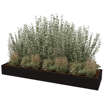 Pulverpārklāta tērauda puķu kaste Texas xxl 300 x 80 cm