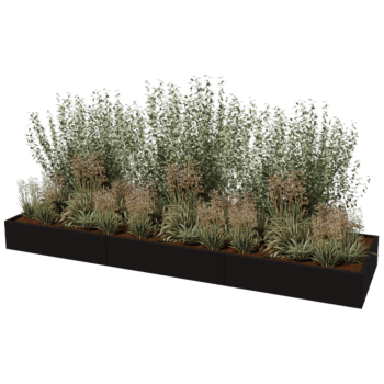 Pulverpārklāta tērauda puķu kaste Texas xxl 360 x 100 cm