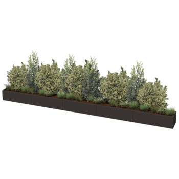 Pulverpārklāta tērauda puķu kaste Texas xxl 500 x 40 cm