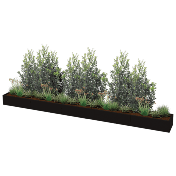 Pulverpārklāta tērauda puķu kaste Texas xxl 500 x 50 cm