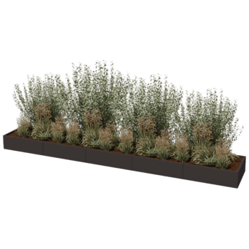 Pulverpārklāta tērauda puķu kaste Texas xxl 500 x 80 cm