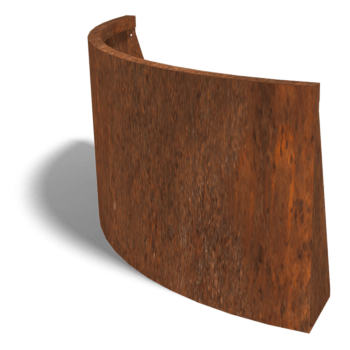 Kortena tērauda atbalsta siena ārējā līkne 100 x 100 cm (augstums 60 cm)