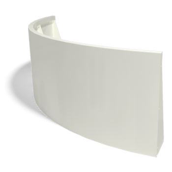 Pulverpārklāta tērauda atbalsta siena ārējā līkne 150 x 150 cm (augstums 60 cm)