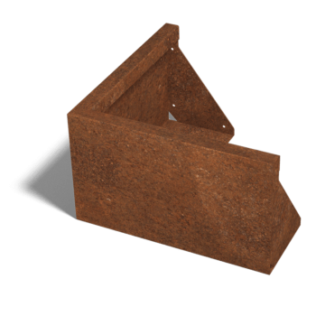 Kortena tērauda atbalsta siena ārējais stūris 50 x 50 cm (augstums 30 cm)