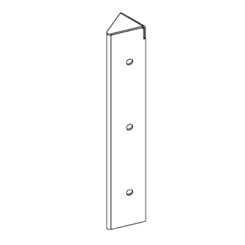 Stūra elements tērauds ar pulverkrāsas pārklājumu 45° 30 cm