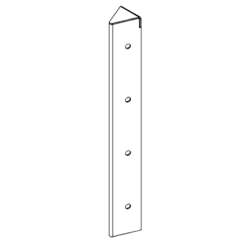 Stūra elements tērauds ar pulverkrāsas pārklājumu 45° 40 cm