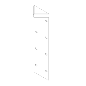 Stūra elements tērauds ar pulverkrāsas pārklājumu 180° 40 cm