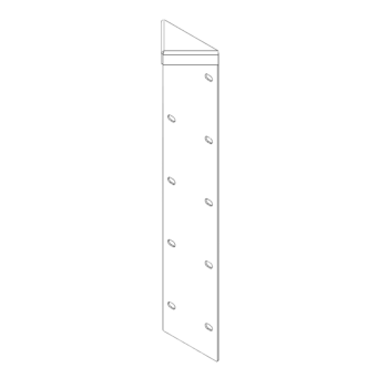 Stūra elements tērauds ar pulverkrāsas pārklājumu 180° 50 cm