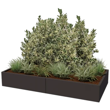 Tērauda puķu kaste XXL - Taisnstūris - 200 x 100 x 40 cm - Cita RAL krāsa - Bez pamatplates