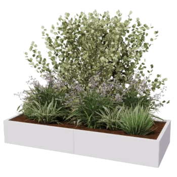 Tērauda puķu kaste XXL - Taisnstūris - 200 x 80 x 40 cm - Cita RAL krāsa - Bez pamatplates