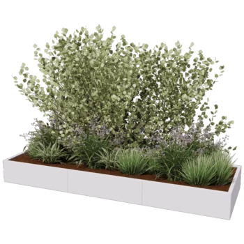Tērauda puķu kaste XXL - Taisnstūris - 300 x 100 x 80 cm - Cita RAL krāsa - Bez pamatplates
