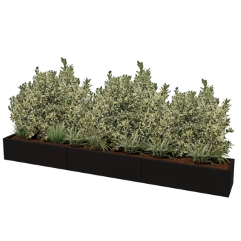 Tērauda puķu kaste XXL - Taisnstūris - 300 x 40 x 40 cm - Cita RAL krāsa - Bez pamatplates