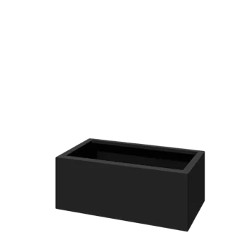 Tērauda puķu kaste - Taisnstūris - 80 x 40 x 30 cm - RAL9005 matēts (melns) - Ar pamatplati