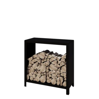 Tērauda malkas glabātuve - Indiana - 100 x 40 x 100 cm - RAL9005 matēts (melns)