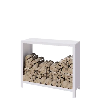 Tērauda malkas glabātuve - Indiana - 120 x 40 x 100 cm - RAL9010 matēts (balts)