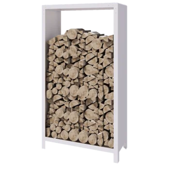 Tērauda malkas glabātuve - Indiana - 100 x 40 x 180 cm - RAL9010 matēts (balts)