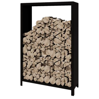 Tērauda malkas glabātuve - Indiana - 120 x 40 x 180 cm - RAL9005 matēts (melns)