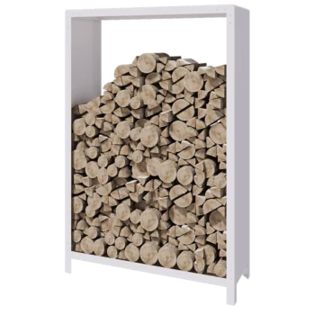 Tērauda malkas glabātuve - Indiana - 120 x 40 x 180 cm - RAL9010 matēts (balts)