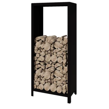 Tērauda malkas glabātuve - Indiana - 80 x 40 x 180 cm - RAL9005 matēts (melns)