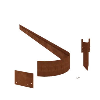 Kortena tērauda dobes apmale - Saplacināta FLEX - Augstums 13 cm - Pilns komplekts 24 metru