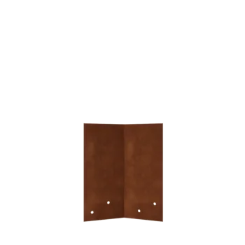 Kortena tērauda savienojuma plāksne - 45° - Apmales augstums 22 / 25 cm